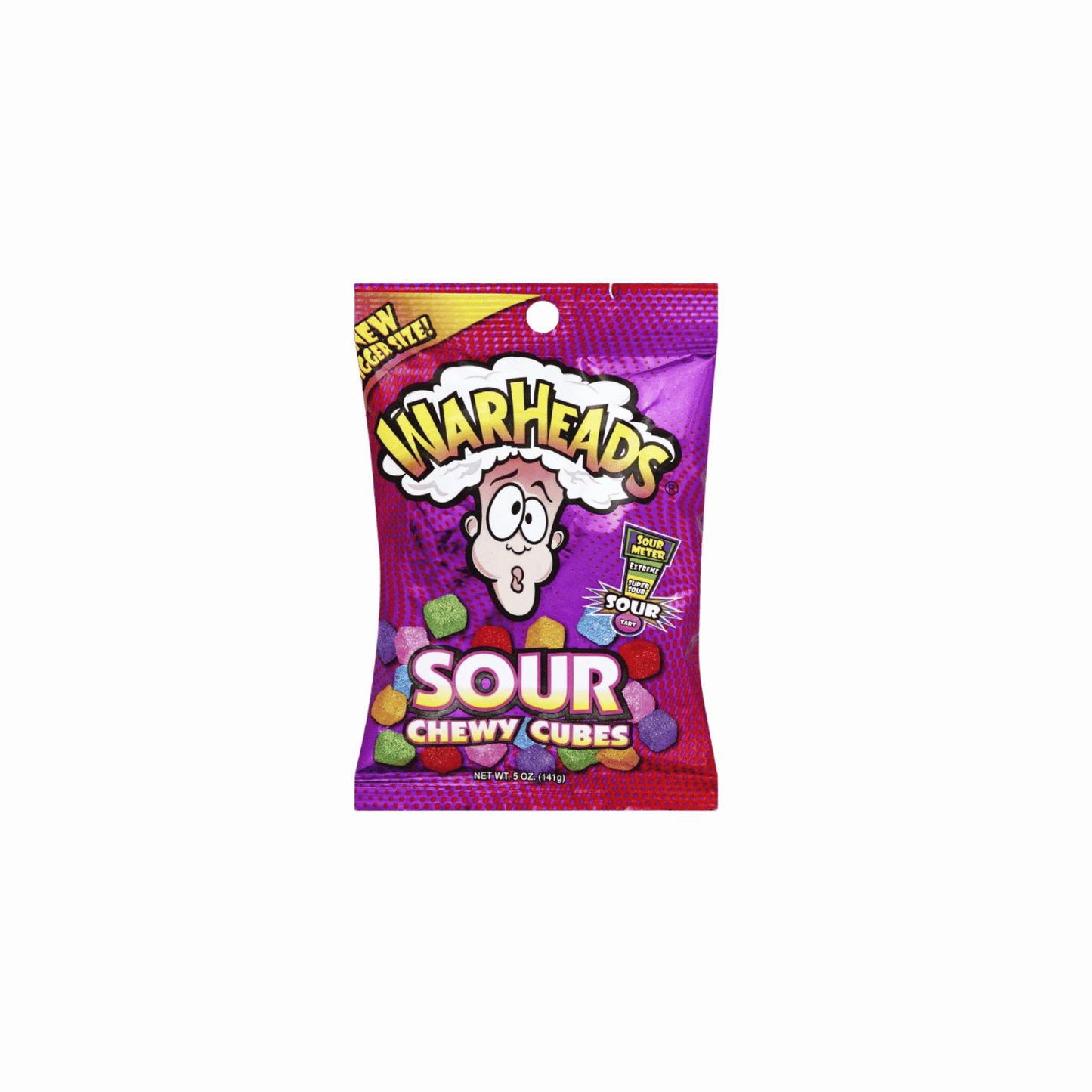 WARHEADS SOUR CHEWY CUBES BAG 5 OZ/141G